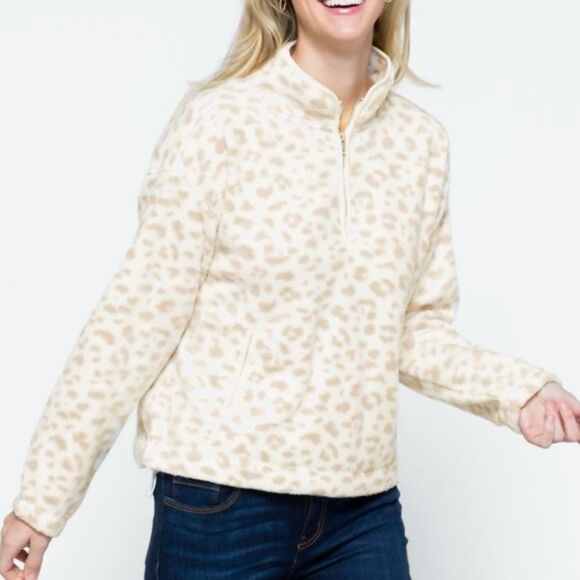 StitchFix Thread & Supply Leopard Half-Zip Jacket - Picture 3 of 7